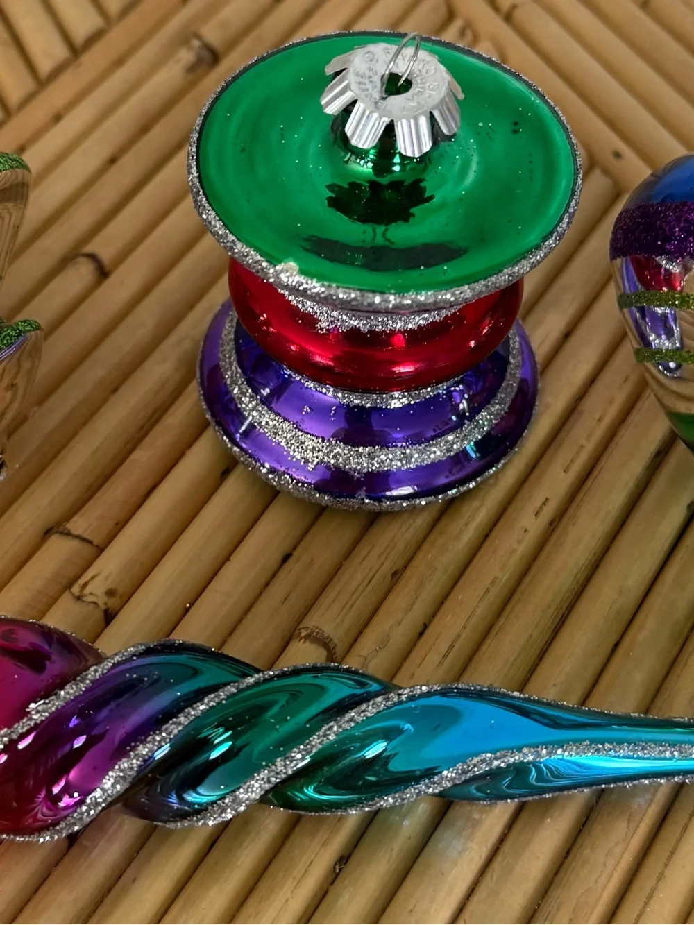 Lot of 4 - Christopher Radko SHINY BRITE Collection Christmas Ornaments
